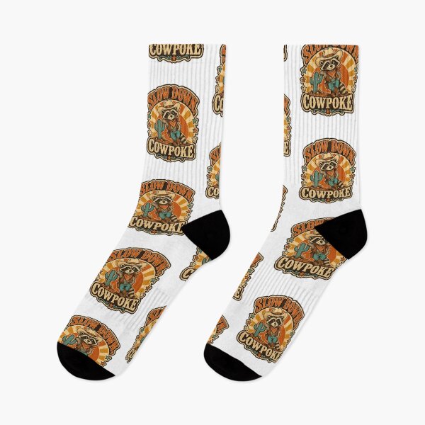 Item preview, Slow Down Cowpoke – Funny Retro Western Raccoon Cowboy designed and sold by NinaCreator.
