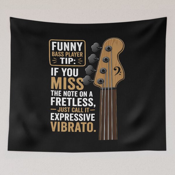 Item preview, Fretless Bass Humor Gift - Funny Bass Player Tip  designed and sold by Art-Arcade6.