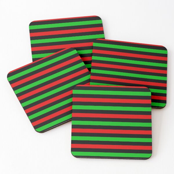 Item preview, Red And Green Stripes Design Black  designed and sold by PatternTitan.