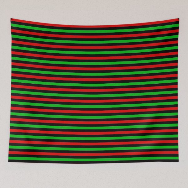 Item preview, Red And Green Stripes Design Black  designed and sold by PatternTitan.