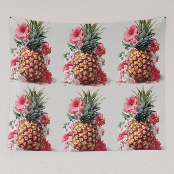 Item preview, Pineapple Tropical Fruits and Flowers designed and sold by Grafititee.