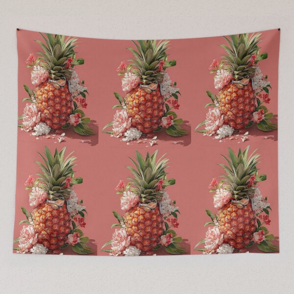 Item preview, Pineapple Tropical Fruits and Flowers designed and sold by Grafititee.