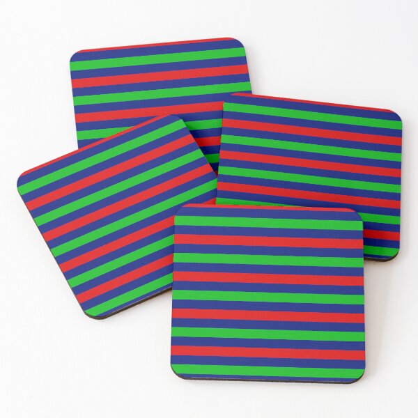 Item preview, Red And Green Stripes Design Blue  designed and sold by PatternTitan.