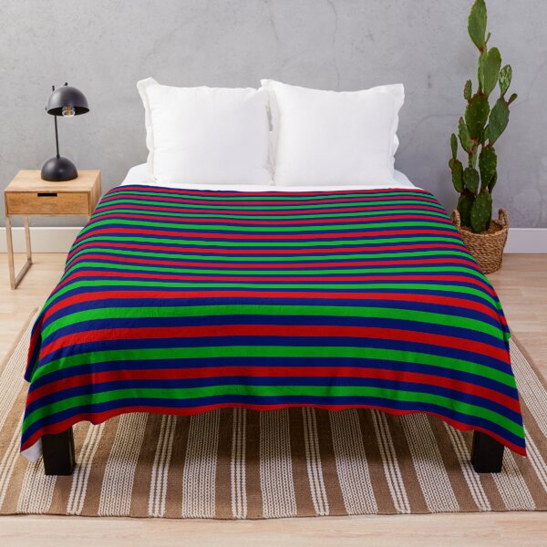 Item preview, Red And Green Stripes Design Blue designed and sold by PatternTitan.
