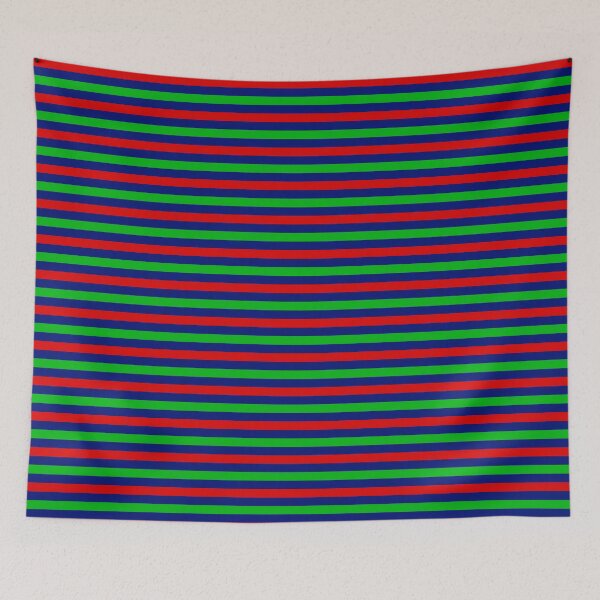 Item preview, Red And Green Stripes Design Blue  designed and sold by PatternTitan.
