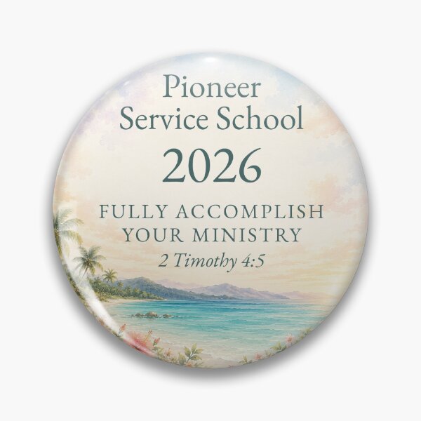 Item preview, Pioneer Service School 2026 | Tropical Beach Watercolor | Pioneer Keepsake designed and sold by Kishaprints.