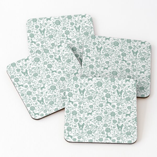 Item preview, Basenji Floral Pattern | Elegant Botanical Dog Design Green designed and sold by WildLakePatterns.