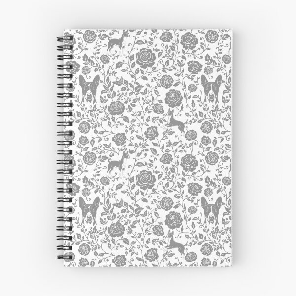Item preview, Basenji Floral Pattern | Elegant Botanical Dog Design Grey designed and sold by WildLakePatterns.