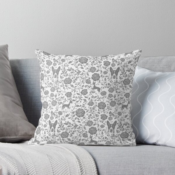 Item preview, Basenji Floral Pattern | Elegant Botanical Dog Design Grey designed and sold by WildLakePatterns.