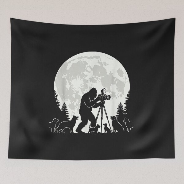 Item preview, Bigfoot Pet Photographer Funny Sasquatch Dog Cat Photography Design designed and sold by abig-eiyana.