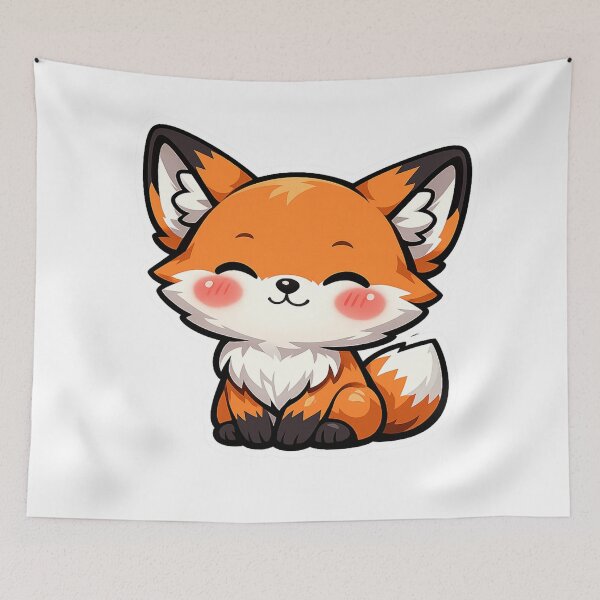 Item preview, Cute Little Orange Fox Face Illustration designed and sold by Owcomm.