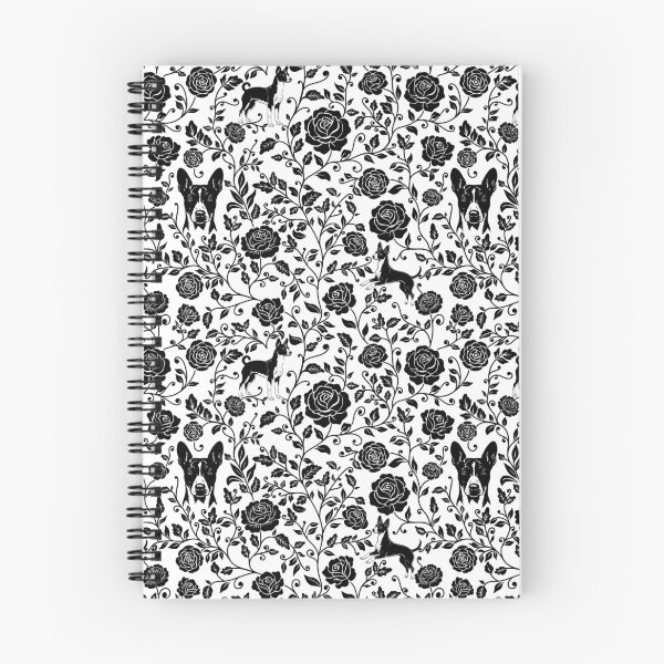 Item preview, Basenji Floral Pattern | Elegant Botanical Dog Design Black designed and sold by WildLakePatterns.