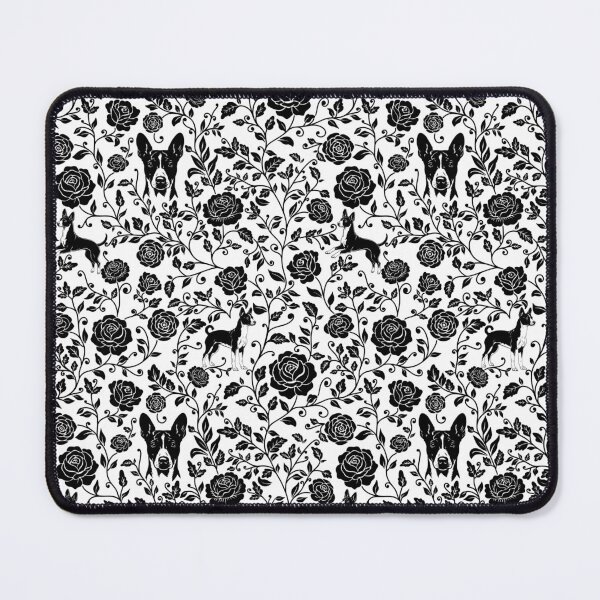 Item preview, Basenji Floral Pattern | Elegant Botanical Dog Design Black designed and sold by WildLakePatterns.