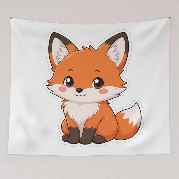 Item preview, Cute Little Orange Fox Kawaii Animal designed and sold by Owcomm.