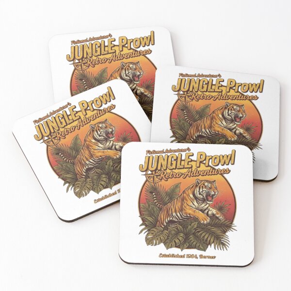Item preview, Jungle Prowl Retro Adventures Vintage Tiger Illustration designed and sold by DKSH1234.