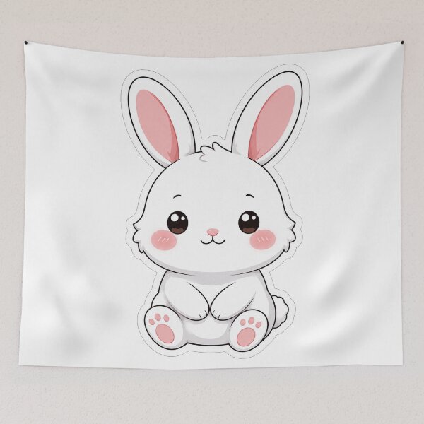Item preview, Cute Fluffy Little White Bunny Rabbit designed and sold by Owcomm.