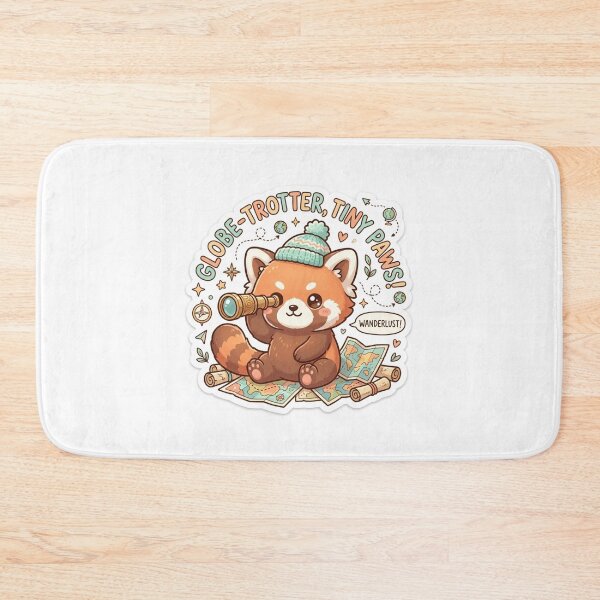 Item preview, Cute Kawaii Globe-Trotter Red Panda Sticker | Anime Style Tiny Paws Wanderlust Chibi Art | Travel Sticker designed and sold by Chipkooo.