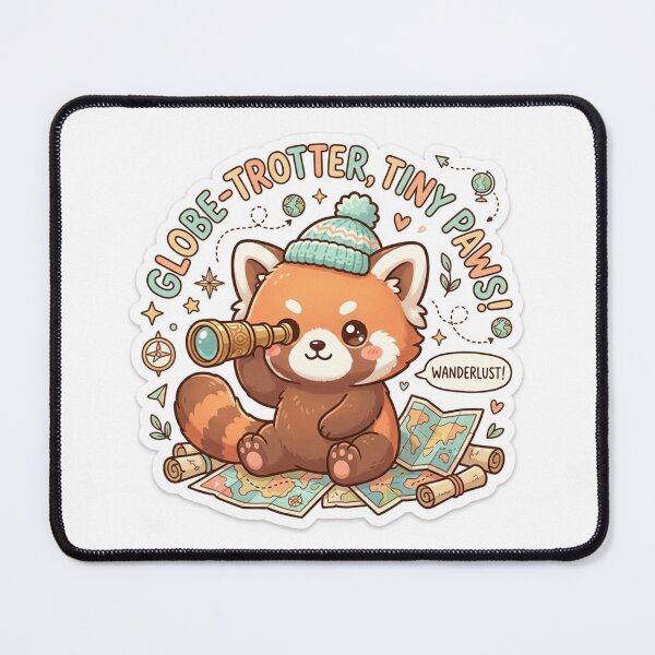 Item preview, Cute Kawaii Globe-Trotter Red Panda Sticker | Anime Style Tiny Paws Wanderlust Chibi Art | Travel Sticker designed and sold by Chipkooo.