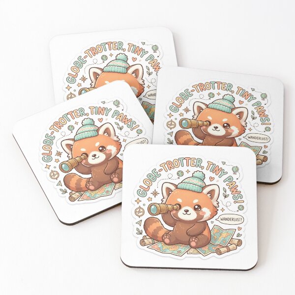 Item preview, Cute Kawaii Globe-Trotter Red Panda Sticker | Anime Style Tiny Paws Wanderlust Chibi Art | Travel Sticker designed and sold by Chipkooo.