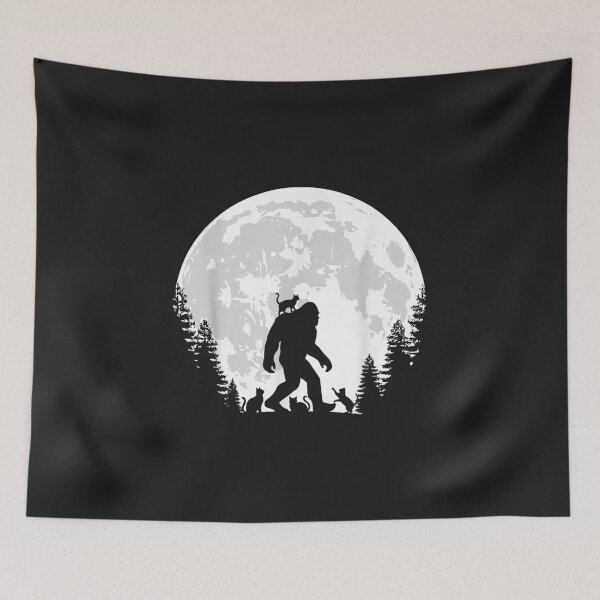 Item preview, Funny Bigfoot Cat Lover Moon Silhouette Sasquatch Vintage Design   designed and sold by abig-eiyana.