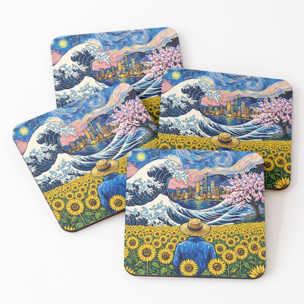 Item preview, Vincent Van Gogh Starry Night and The Great Wave Off Kanagawa designed and sold by N0WUC1.