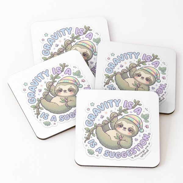 Item preview, Cute Kawaii Gravity Is A Suggestion Sloth Sticker | Anime Style Lazy Sloth Art | Gift for Sloth Lovers designed and sold by Chipkooo.