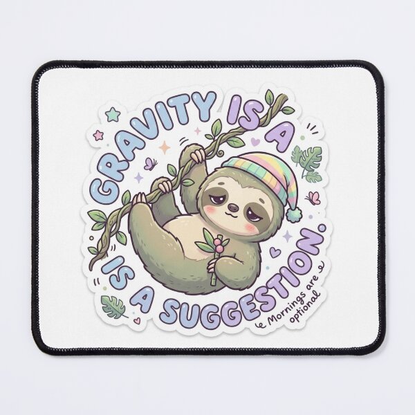Item preview, Cute Kawaii Gravity Is A Suggestion Sloth Sticker | Anime Style Lazy Sloth Art | Gift for Sloth Lovers designed and sold by Chipkooo.