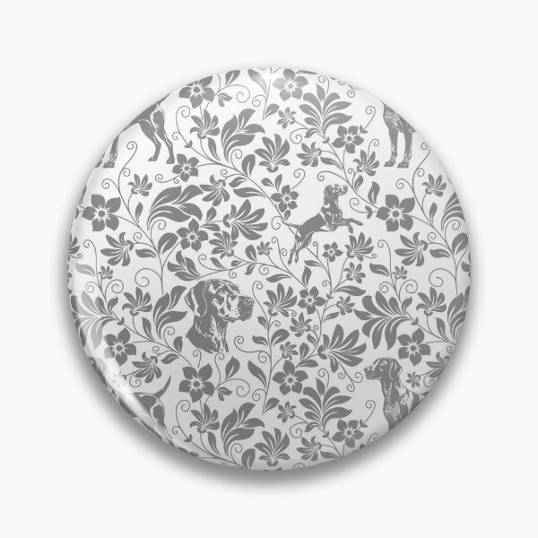 Item preview, German Shorthaired Pointer Floral Pattern | Elegant Botanical Dog Design Grey designed and sold by WildLakePatterns.