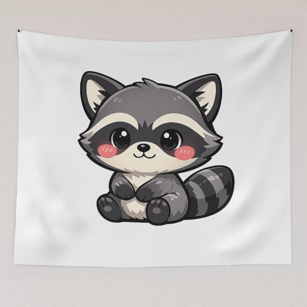 Item preview, Cute Little Raccoon Kawaii Animal Cartoon designed and sold by Owcomm.