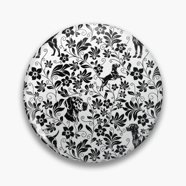 Item preview, German Shorthaired Pointer Floral Pattern | Elegant Botanical Dog Design Black designed and sold by WildLakePatterns.