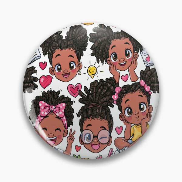 Item preview, Cute Kawaii Girls Locs Print Pattern designed and sold by RichardRags.