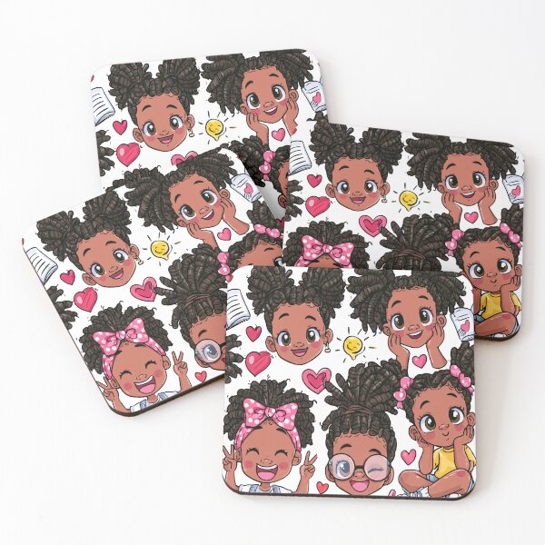 Item preview, Cute Kawaii Girls Locs Print Pattern designed and sold by RichardRags.