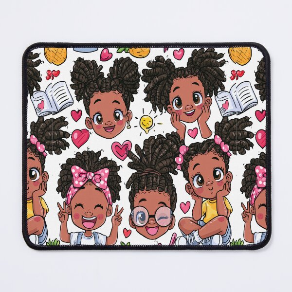Item preview, Cute Kawaii Girls Locs Print Pattern designed and sold by RichardRags.