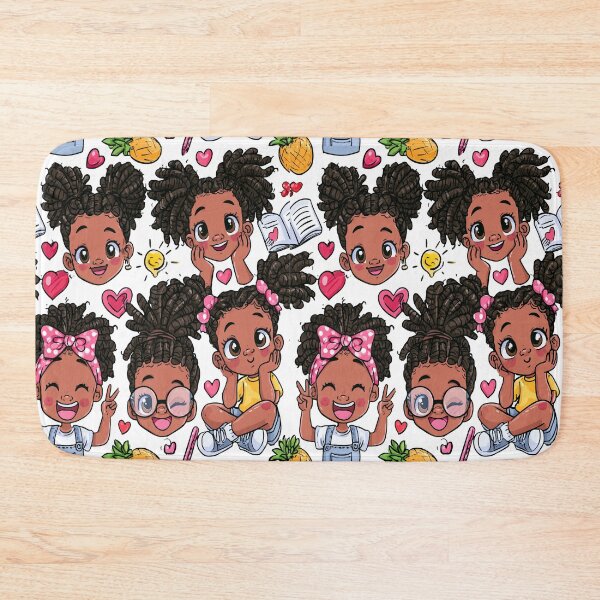 Item preview, Cute Kawaii Girls Locs Print Pattern designed and sold by RichardRags.