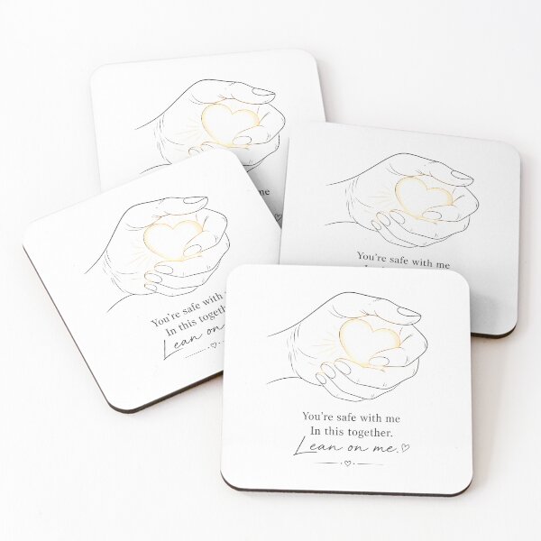 Item preview, You Are Safe With Me Lean On Me Heart Line Art  designed and sold by DignityLab.