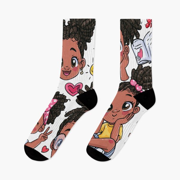 Item preview, Cute Kawaii Girls Locs Print Pattern designed and sold by RichardRags.