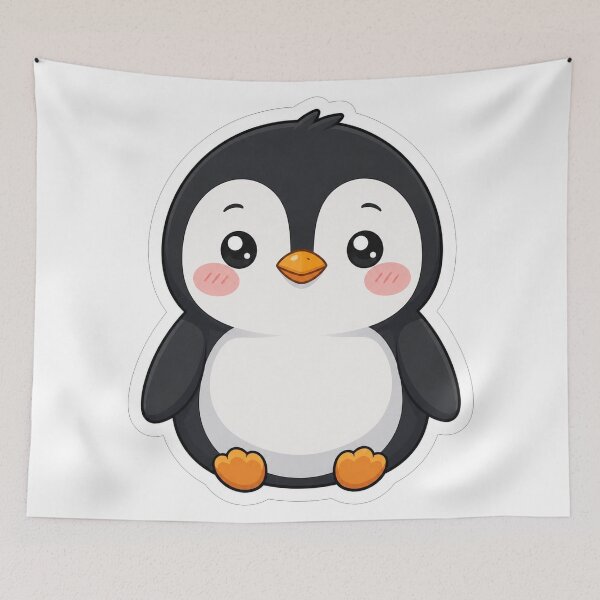 Item preview, Cute Baby Penguin Cartoon Vector Illustration designed and sold by Owcomm.