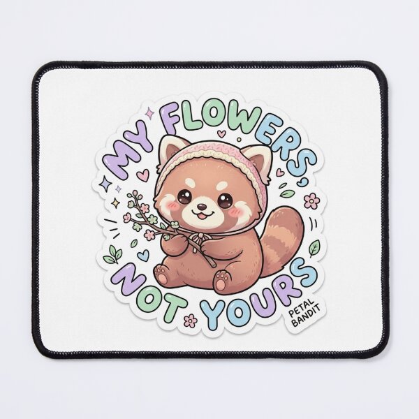 Item preview, Cute Kawaii My Flowers Not Yours Red Panda Sticker | Anime Style Petal Bandit Chibi Art | Gift for Red Panda Lovers designed and sold by Chipkooo.