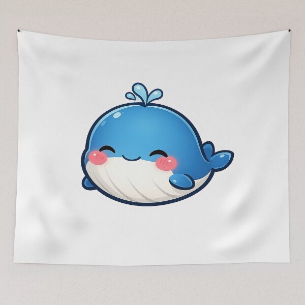 Item preview, Cute Little Blue Whale Kawaii Sea Animal designed and sold by Owcomm.
