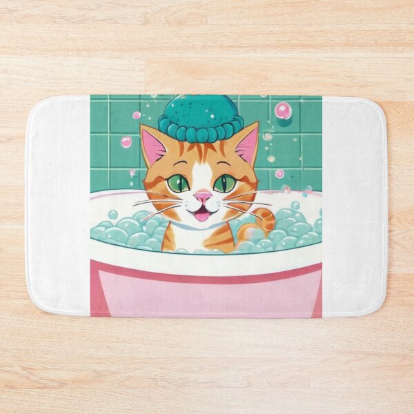 Item preview, Illustration - Happy Pet, Relaxing Moment in a Colorful Bathroom designed and sold by World-Pets.