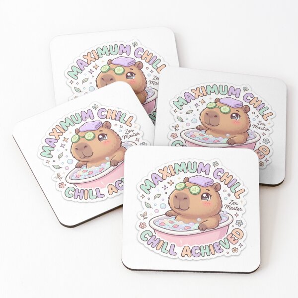 Item preview, Cute Kawaii Maximum Chill Capybara Sticker | Anime Style Chibi Bathing Rodent Art | Spa Day Sticker designed and sold by Chipkooo.