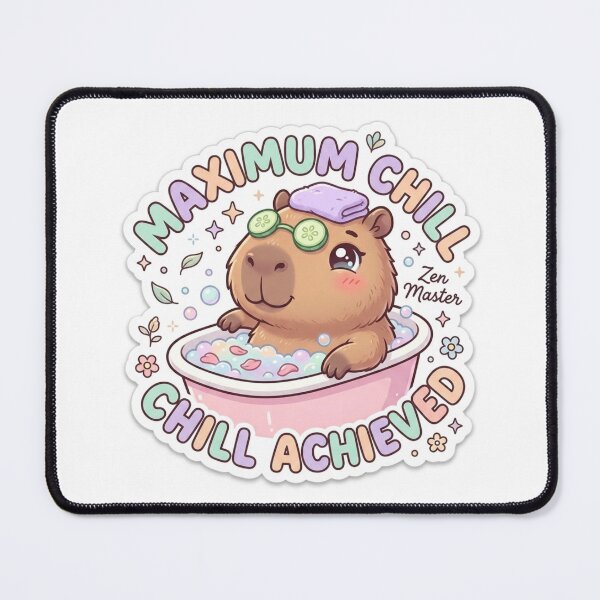 Item preview, Cute Kawaii Maximum Chill Capybara Sticker | Anime Style Chibi Bathing Rodent Art | Spa Day Sticker designed and sold by Chipkooo.