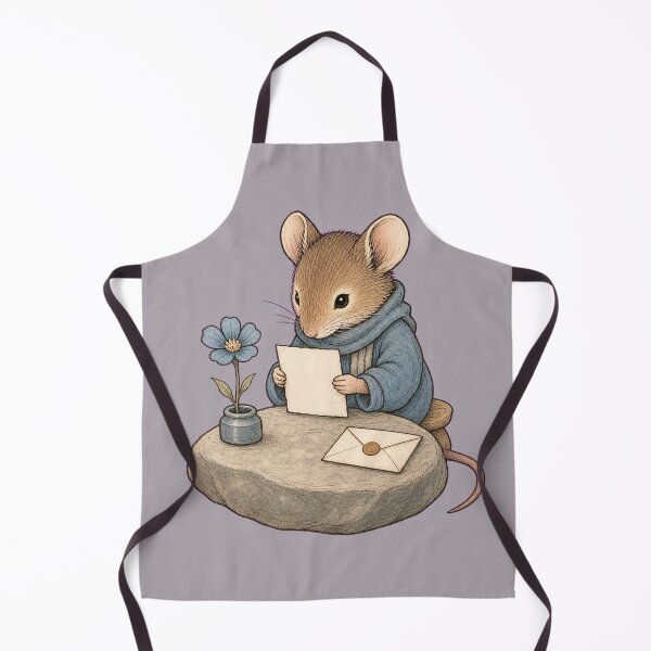 Item preview, Shy Cottagecore Mouse Poet Writing a Letter designed and sold by Tender Oddities Studio.
