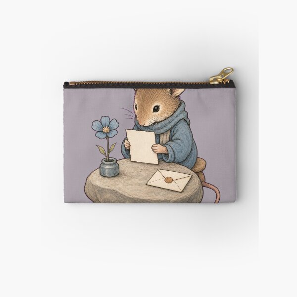 Item preview, Shy Cottagecore Mouse Poet Writing a Letter designed and sold by Tender Oddities Studio.