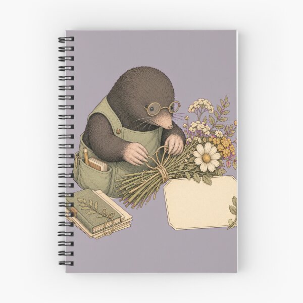 Item preview, Cottagecore Mole Wildflower Archivist designed and sold by Tender Oddities Studio.