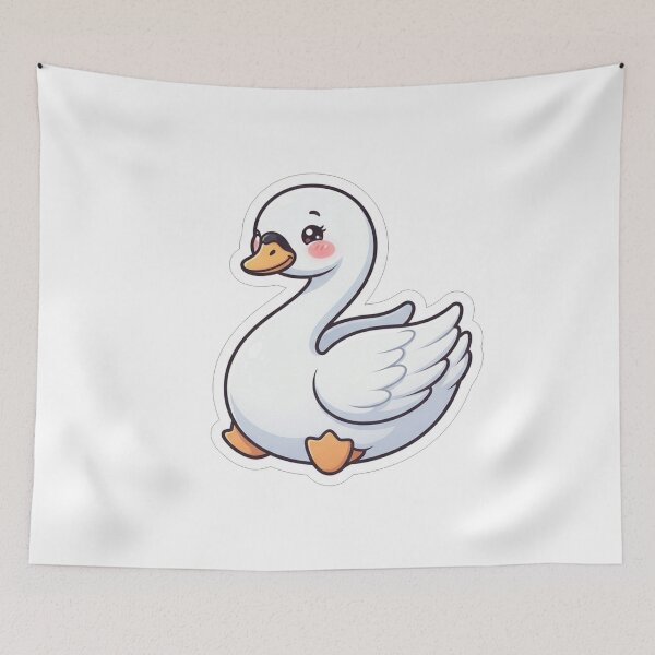 Item preview, Cute Chubby White Swan Bird Illustration designed and sold by Owcomm.