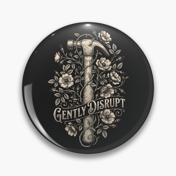 Item preview, Gently Disrupt Vintage Floral Line Art Carpenter Hammer designed and sold by SplashTastic.