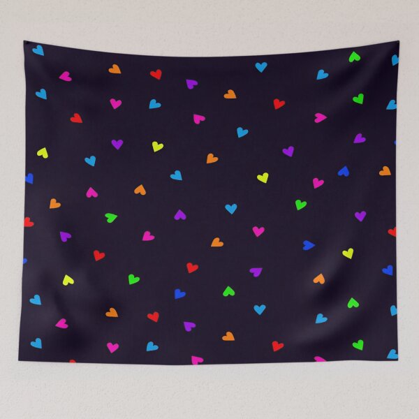 Item preview, Vibrant Hearts Pattern Against a Deep Midnight Blue Background Colourful Digital Art designed and sold by Matt_Smith.