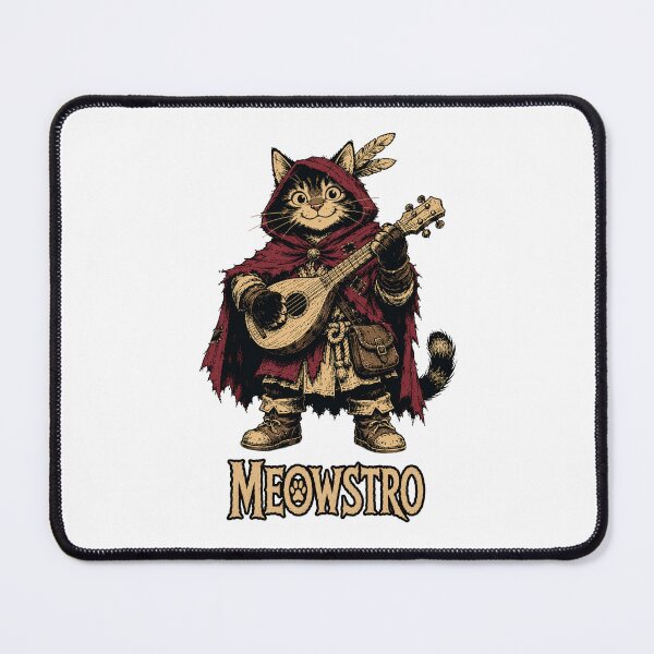 Item preview, Meowstro | Funny Bard Cat Fantasy designed and sold by Bisonia.