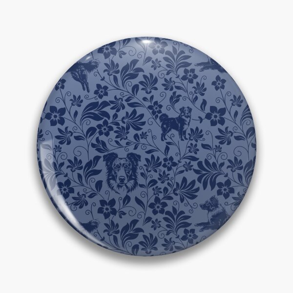 Item preview, Australian Shepherd Floral Pattern | Elegant Botanical Dog Design Blue designed and sold by WildLakePatterns.